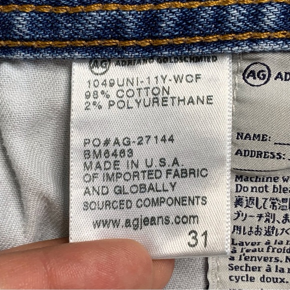 Adriano Goldschmied Men's Blue The Protege Straight Leg Cotton Jeans Size 31 - Picture 11 of 11